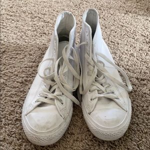 Converse white leather high top. Women’s 9